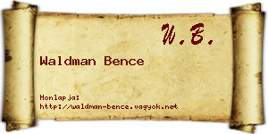 Waldman Bence névjegykártya
